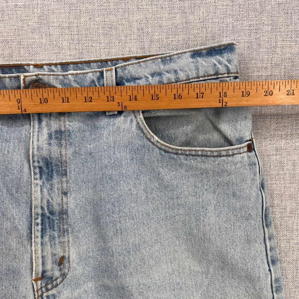 VTG 90s Levis 550 Jeans Men 40x34 Relaxed Tapered USA Made Light Wash Batwing